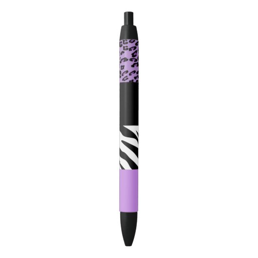 Stylo Noir Empreinte de léopard, Zebra Print, Poster de anima (devant Vertical)
