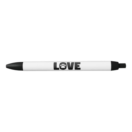 Stylo Noir Empreinte de patte d'amour (Devant)
