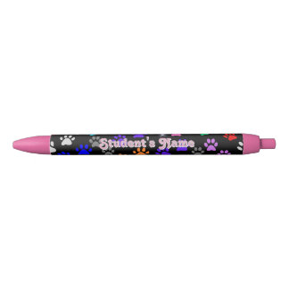Stylo Noir Empreintes de pattes chiots