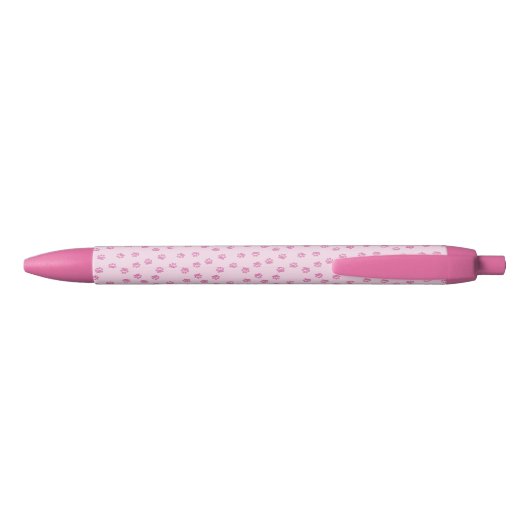 Stylo Noir empreintes de pattes roses (Dos)