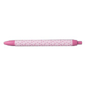Stylo Noir empreintes de pattes roses (Devant)