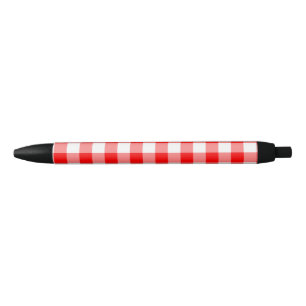 Stylo Noir En vichy rouge vif personnalisé