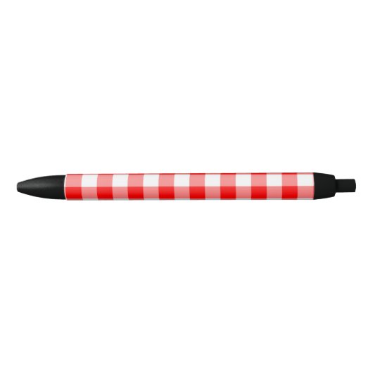 Stylo Noir En vichy rouge vif personnalisé (Devant)