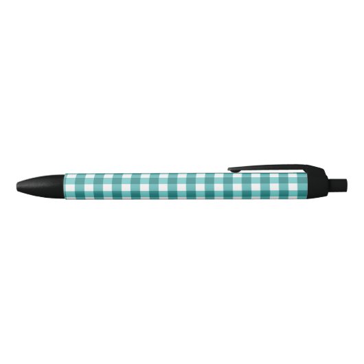 Stylo Noir en vichy turquoise (Haut)
