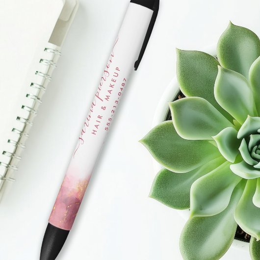 Stylo Noir Encre Aquarelle Liquide D'Art Moderne Rose Et Or R