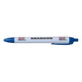 Stylo Noir Enfants Train Boys Blue Custom Name (Bas)