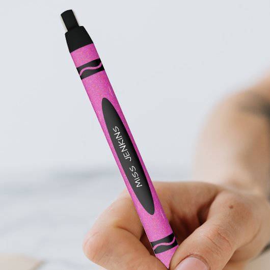 Stylo Noir Enseignant rose Crayon