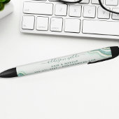 Stylo Noir Entreprise de géode d'agate pailletée sarcelle et 