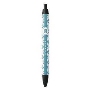 Stylo Noir Esprit d'équipe de volley-ball turquoise cadeaux a