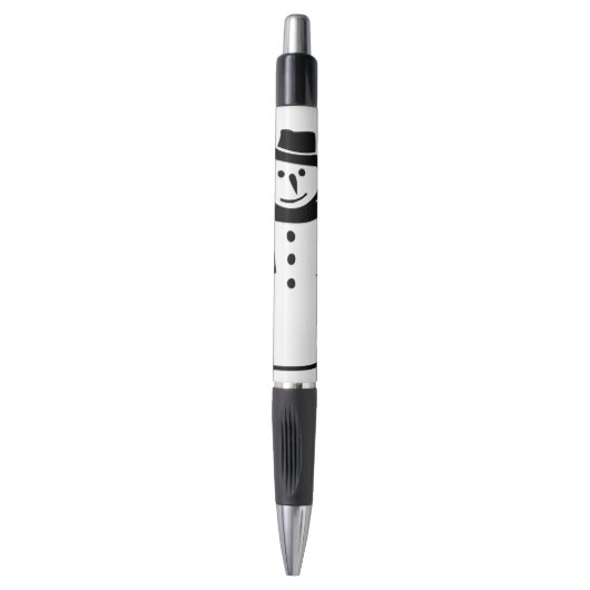 Stylo noir et blanc doux de bonhomme de neige (Devant (Vertical))