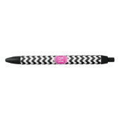 Stylo noir et blanc rose d'encre de monogramme de (Devant)