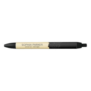 Stylo Noir Étincelle blanche Arrière - plan d'or