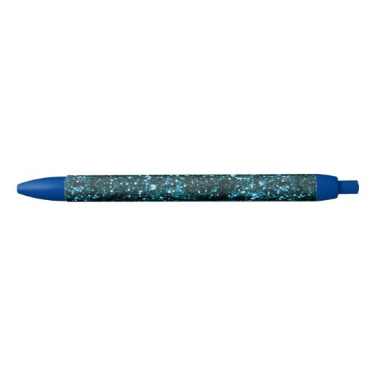 Stylo Noir Étincelles bleues (Devant)