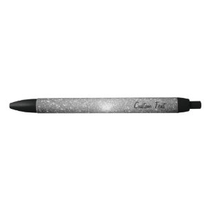 Stylo Noir Étincelles d'argent