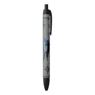 Stylo Noir Étoile de chat cosmique