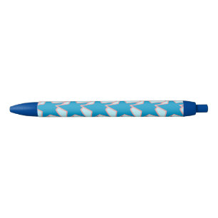 Stylo Noir Etoile moderne géométrique - cerulean et bleu ciel