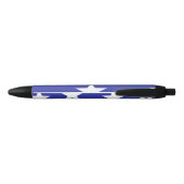 Stylo Noir Étoiles blanches en bleu (Dos)