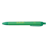 Stylo Noir étoiles jaunes en étoile sur vert (Bas)