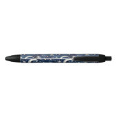 Stylo Noir Étoiles Lunes Argent Bleu (Dos)