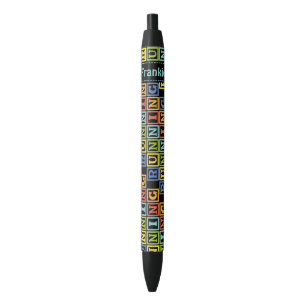 Stylo Noir Exécution de l'écriture du nom personnalisé motif