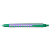 Stylo Noir Explosion géométrique en violet, vert et jaune (Dos)
