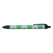Stylo Noir Face de bloc de monstre souriant (Haut)