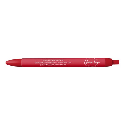 Stylo Noir Facile à utiliser modèle rouge Votre logo Entrepri (Devant)