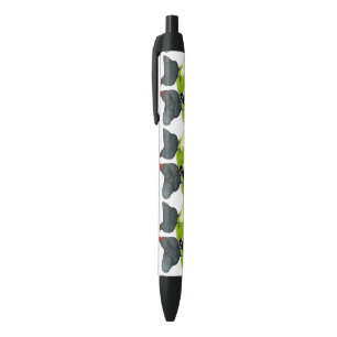 Stylo Noir Famille de poules Orpington bleues