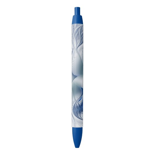 Stylo Noir Fantaisie dynamique Abstrait Tons bleus Art fracta (devant Vertical)