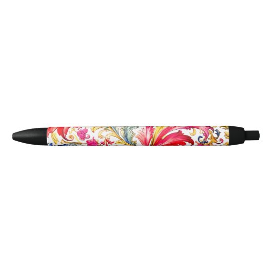 Stylo Noir Fantastique design florentin Feuilles (Devant)