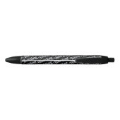 Stylo Noir Faux diamant sur noir Bling design (Dos)