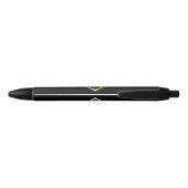 Stylo Noir Faux Monogramme Or – Noir & Or (Dos)
