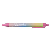 Stylo Noir Faux Parties scintillant Pink Pastel Ombre Rainbow (Bas)
