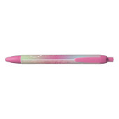 Stylo Noir Faux Parties scintillant rose arc-en-ciel Monogram (Dos)