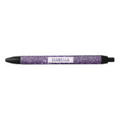 Stylo Noir Faux Parties scintillant violet texture Look Avec  (Devant)