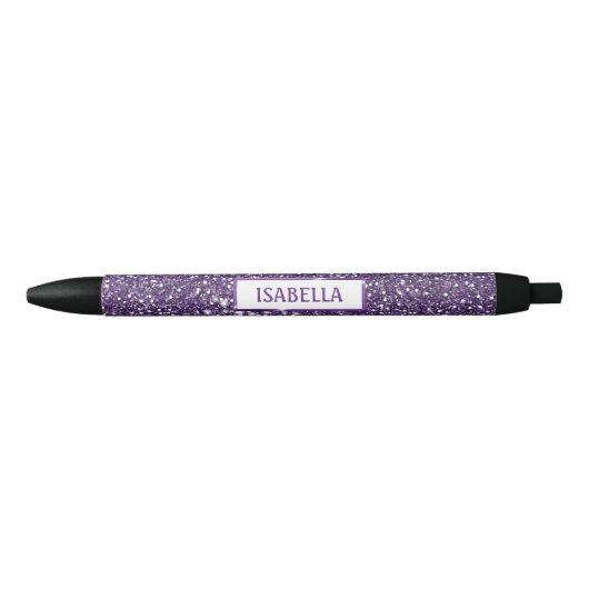 Stylo Noir Faux Parties scintillant violet texture Look Avec  (Devant)