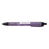 Stylo Noir Faux Parties scintillant violet texture Look Avec  (Bas)