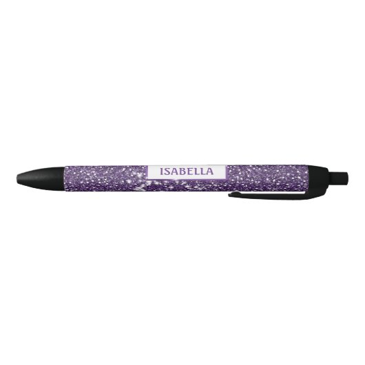 Stylo Noir Faux Parties scintillant violet texture Look Avec (Bas)