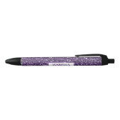 Stylo Noir Faux Parties scintillant violet texture Look Avec  (Haut)