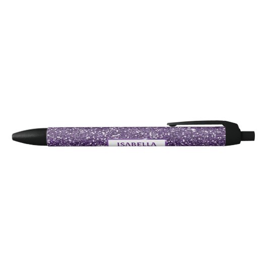 Stylo Noir Faux Parties scintillant violet texture Look Avec  (Haut)