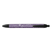 Stylo Noir Faux Parties scintillant violet texture Look Avec  (Dos)