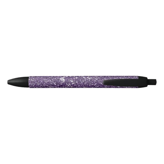 Stylo Noir Faux Parties scintillant violet texture Look Avec (Dos)