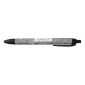 Stylo Noir Faux Silver Parties scintillant Texture Look & Cus (Bas)