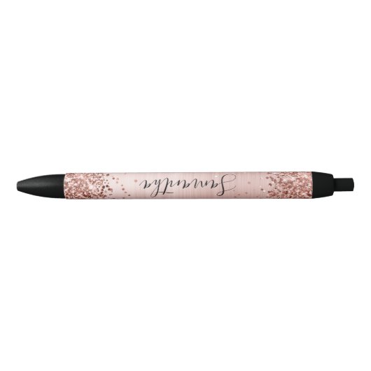 Stylo Noir Faux Sparkly Rose Gold Glitter Blush ombre (Devant)