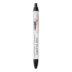 Stylo Noir Faveur de mariage personnalisée
