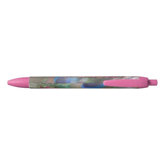 Stylo Noir Félicitations Peacock Pink Graduation Pen (Dos)