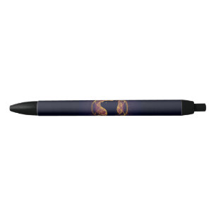 Stylo Noir Féline Mystique au Sein du Cercle Sacré