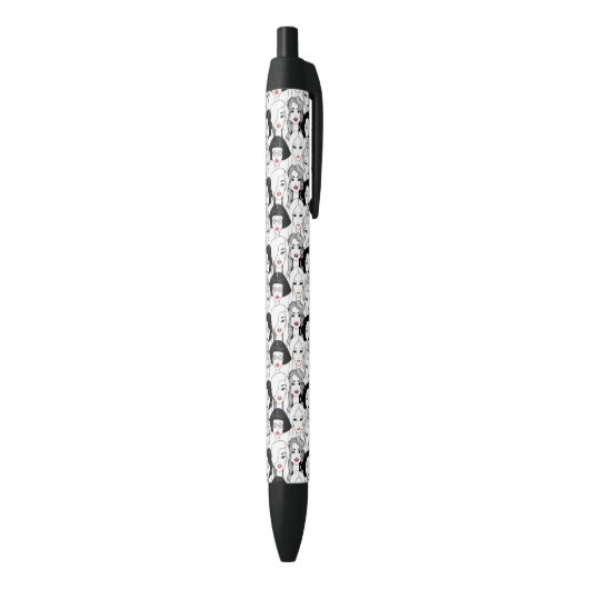 Stylo Noir Femmes avec le motif de rouge à lèvres (Bas (Vertical))