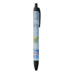 Stylo Noir Fermeture des timbres de passeport