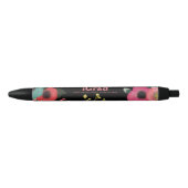 Stylo Noir Fête de graduation rose et noir Faveur personnalis (Devant)